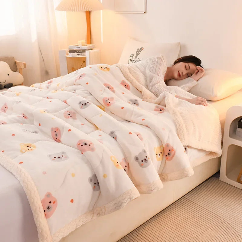 Afralia™ Beibei Velvet Warmth Blanket | Soft & Cozy Winter Bed Blanket