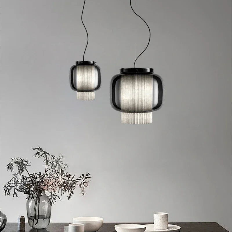 Afralia™ Nordic Glass LED Pendant Chandelier for Home Dining and Kitchen Bar