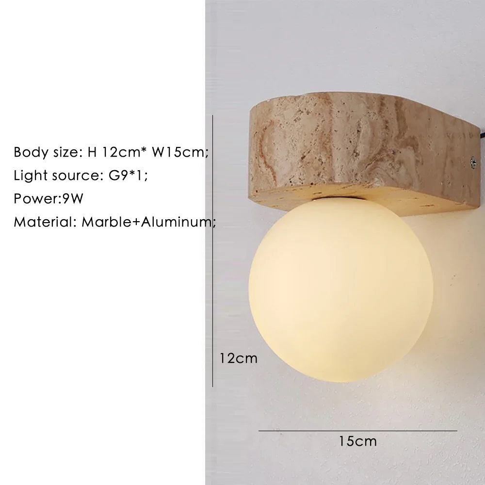 Afralia™ Marble Wall Lamp: Nordic Modern LED Sconce for Bedroom, Living Room, and Corridor