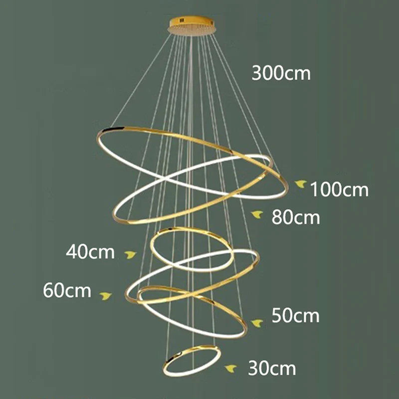 Afralia™ Modern LED Pendant Light Chandeliers for Living Room Staircase Lighting