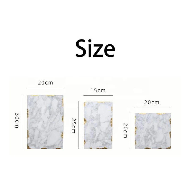 Afralia™ Marble Tray with Golden Edge for Jewelry, Cosmetics, and Serving