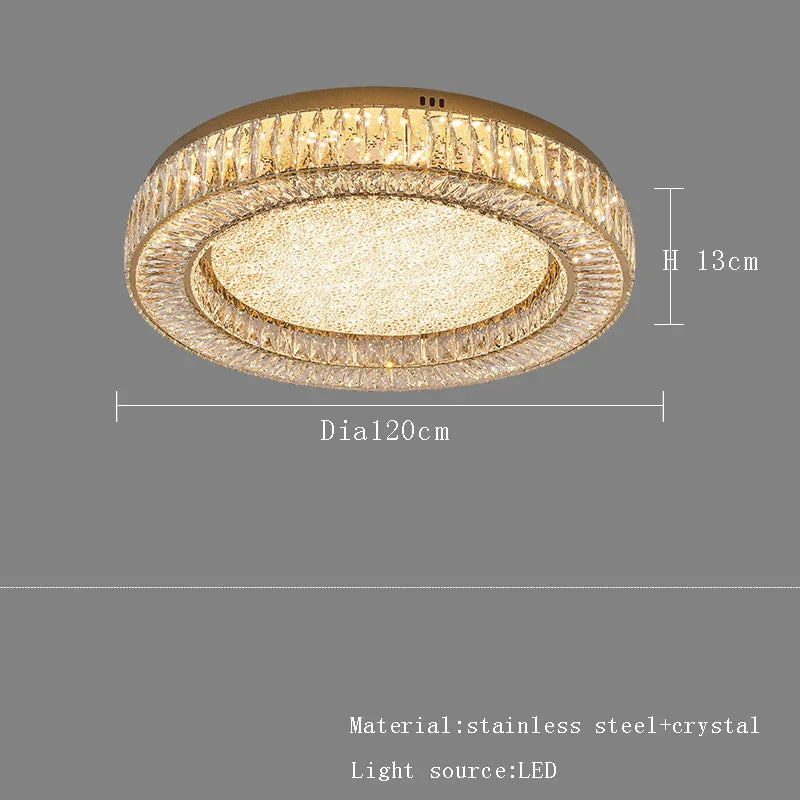 Afralia™ Luxury Gold Titanium Steel LED Ceiling Chandelier - Modern Classic Home Lustre