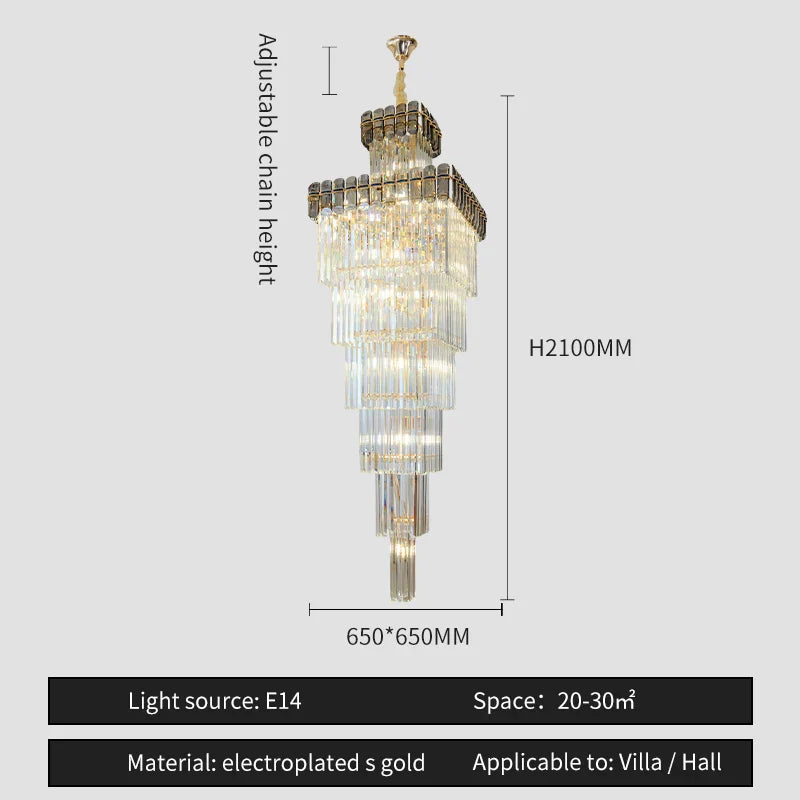 Afralia™ Nordic Duplex Villa Crystal Chandelier for Luxury Spaces