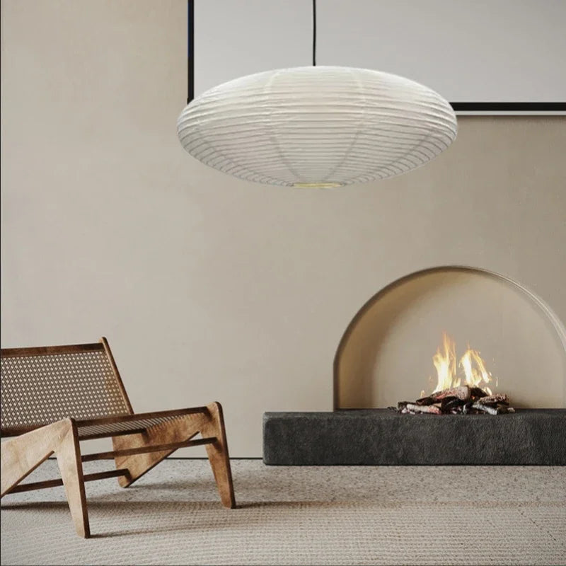 Afralia™ Rice Paper Ceiling Hanging Lamp Designer Pendant Light for Living Room