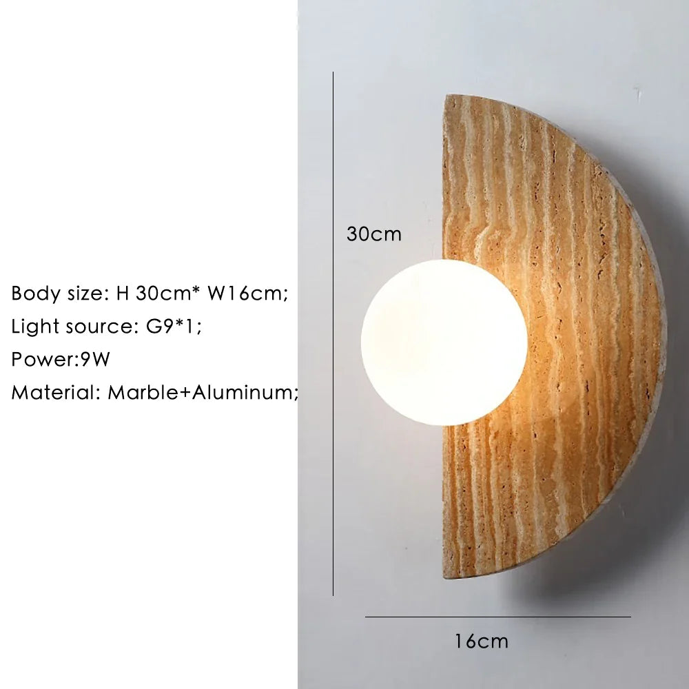 Afralia™ Marble Wall Lamp: Nordic Modern LED Sconce for Bedroom, Living Room, and Corridor