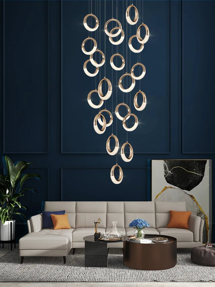 Afralia™ Circle Ring LED Chandelier Light for Luxe Living Spaces