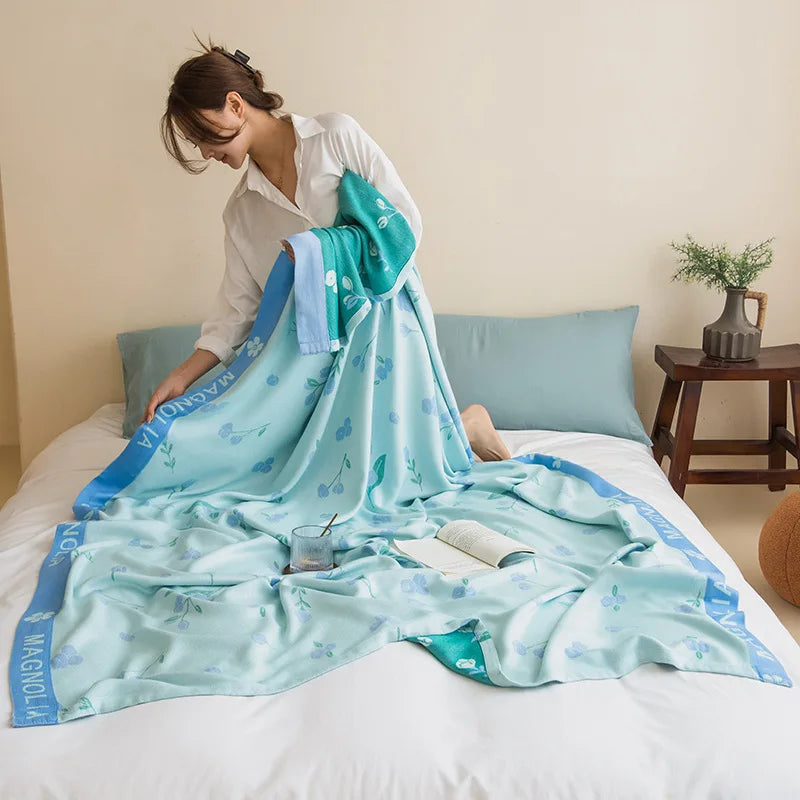 Afralia™ Bamboo Four Layer Gauze Summer Quilt - Cool & Refreshing Thin Blanket