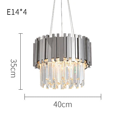 Afralia™ Modern Crystal 4 Tier Chandelier - Gold/Silver - Designer Lighting for Dining Room