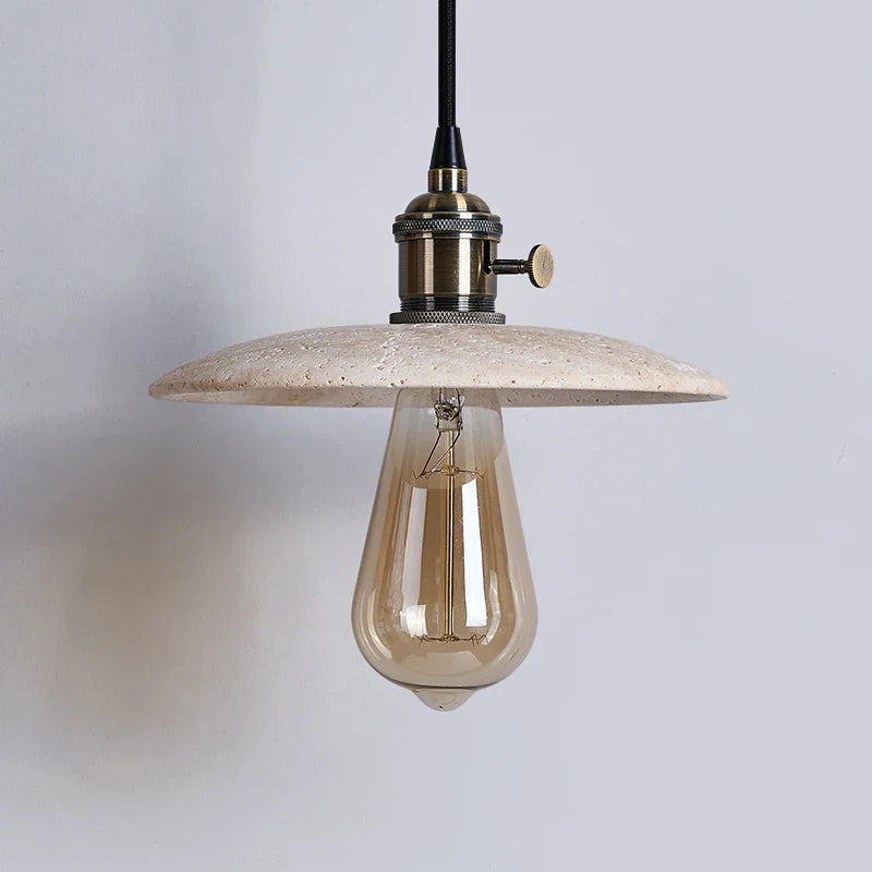 Afralia™ Yellow Travertine Stone Pendant Lights LED Modern Hanging Lamp - Nordic Design