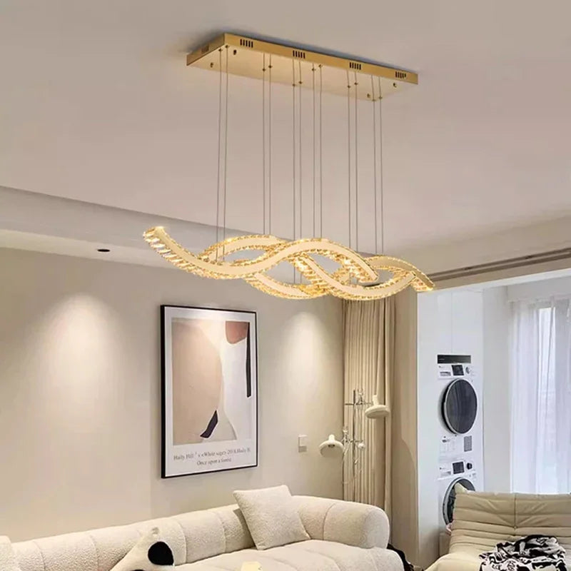 Afralia™ Crystal Chandelier, Elegant Dining Room & Living Room Pendant Light