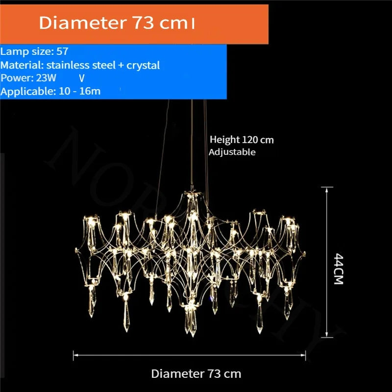 Afralia™ Starry Crystal Chandelier Ceiling Light Luxury Modern for Living Room Bedroom Restaurant