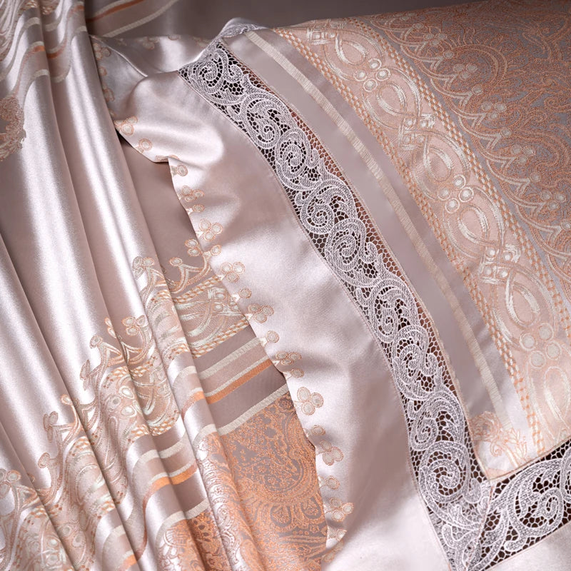 Afralia™ Damask Jacquard Egyptian Cotton Luxury Bedding Set