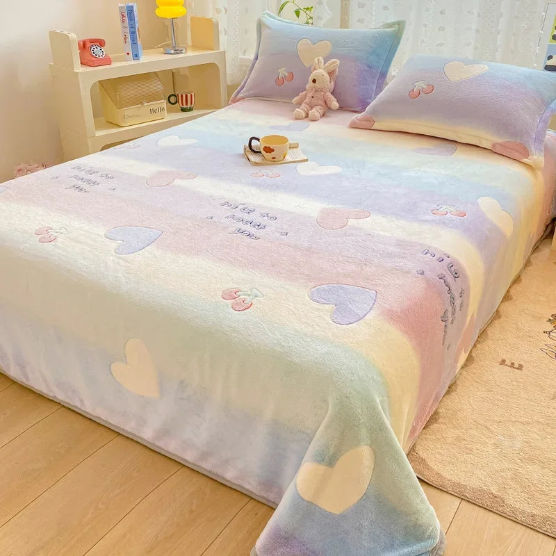 Afralia™ Cartoon Flannel Blanket: Cozy All-Season Sofa Cover & Bed Sheet