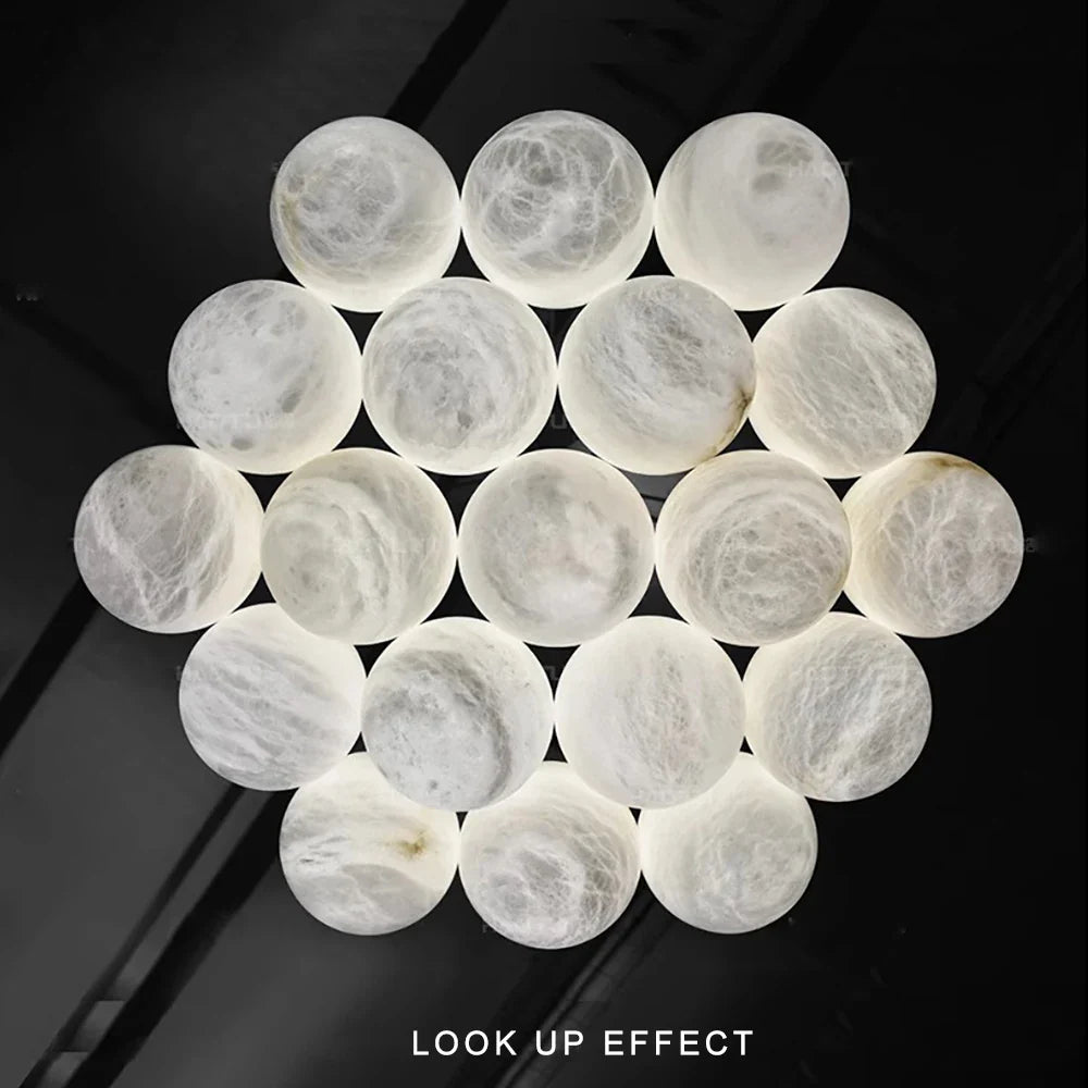 Afralia™ Marble Vains Ceiling Pendant Lights Luxe Home Decor Villa Duplex Lighting