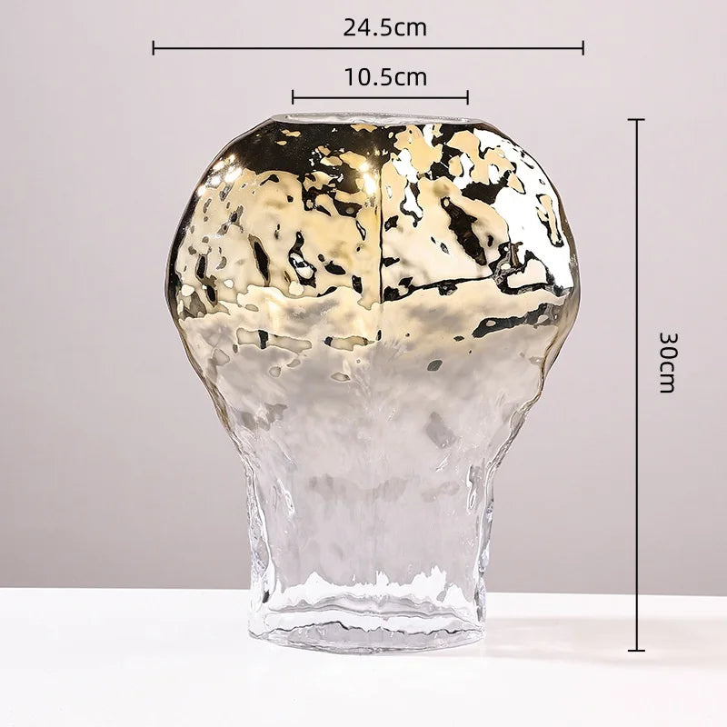 Afralia™ Golden Geometric Glass Vase Hydroponics Terrarium Home Decoration Accessories