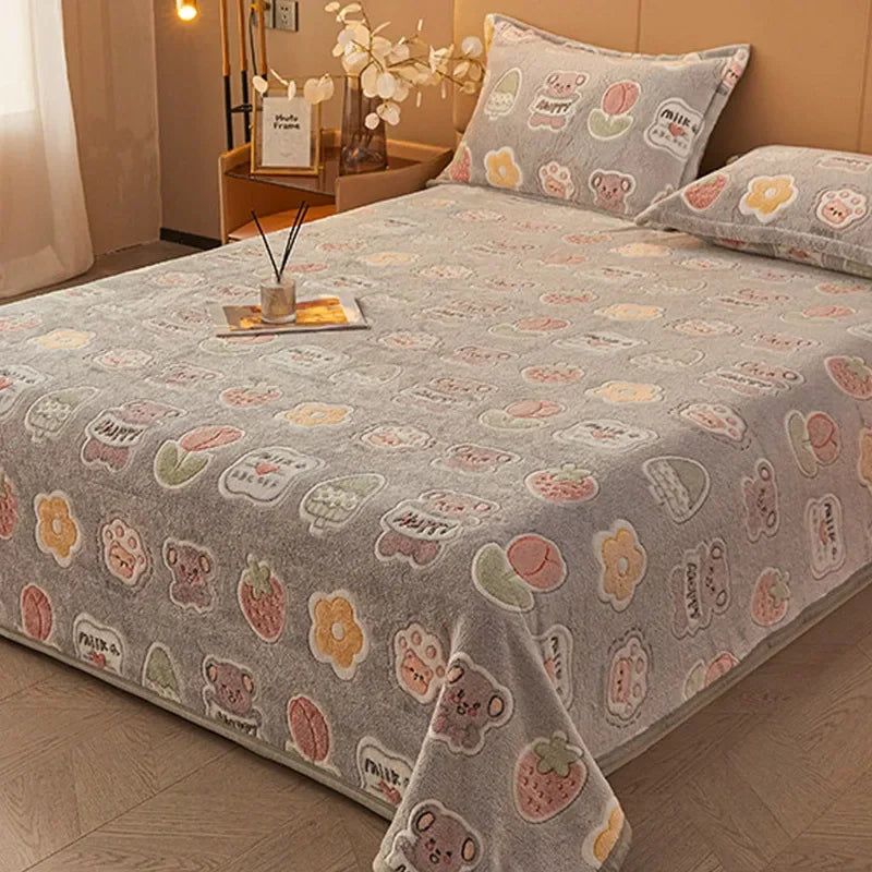 Afralia™ Cartoon Flannel Blanket: Cozy All-Season Sofa Cover & Bed Sheet