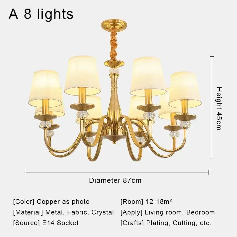 Afralia™ Retro Fabric Chandelier Ceiling Pendant Light for Living Room Kitchen Bedroom Dining