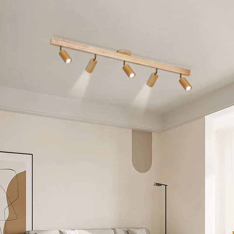 Afralia™ Nordic Wooden Ceiling Spotlight - Adjustable Rotatable Lighting Fixture for Versatile Home Illumination