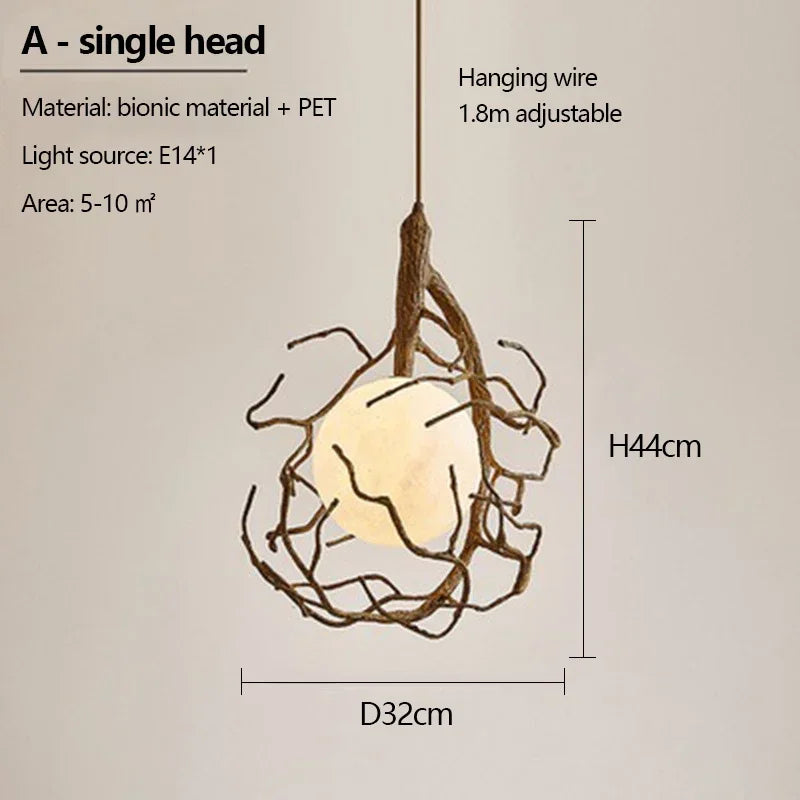 Afralia™ Retro Branch Ceiling Chandelier LED Hanging Light for Home Décor