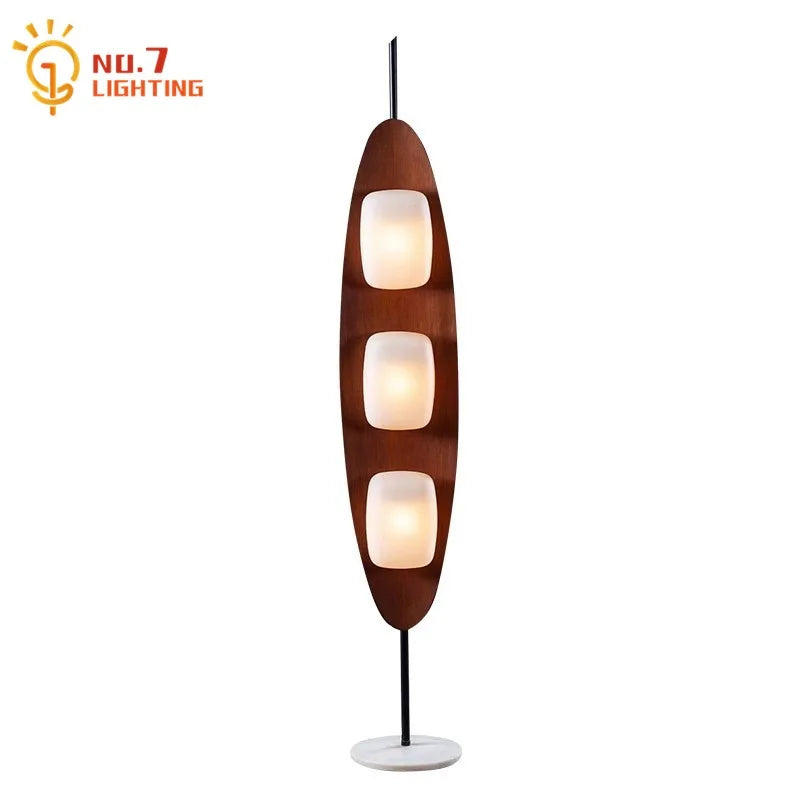 Afralia™ Medieval Sailboat LED Floor Lamp Solid Wood Marble Base Vintage Table Lamp