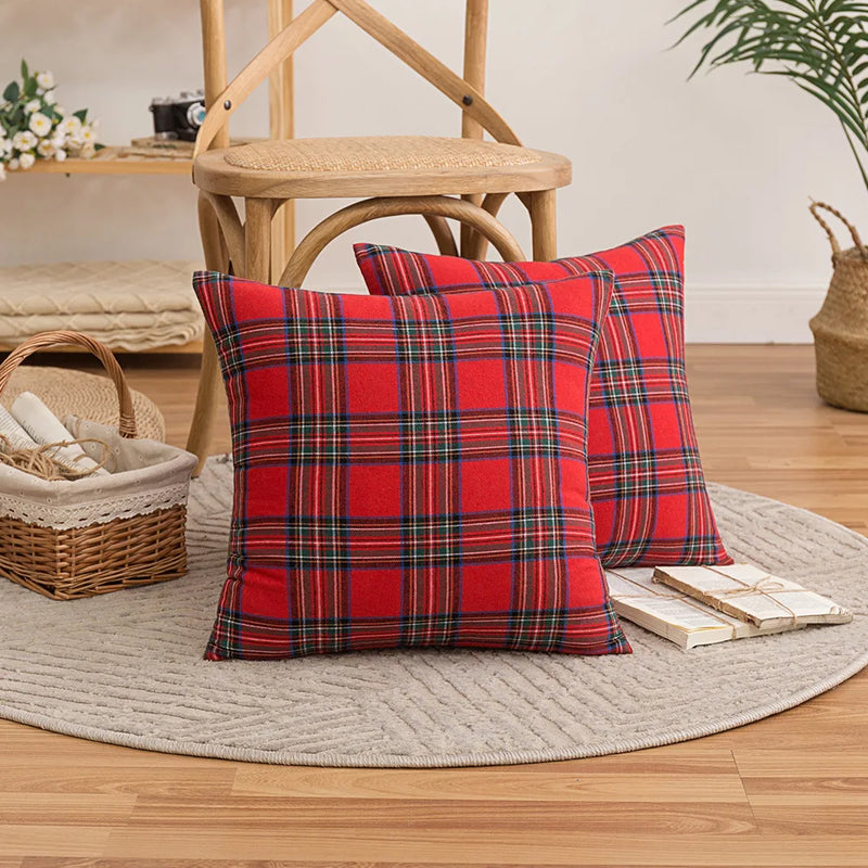 Afralia™ Geometric Pattern Cushion Cover Set - Classic Christmas Sofa Home Décor