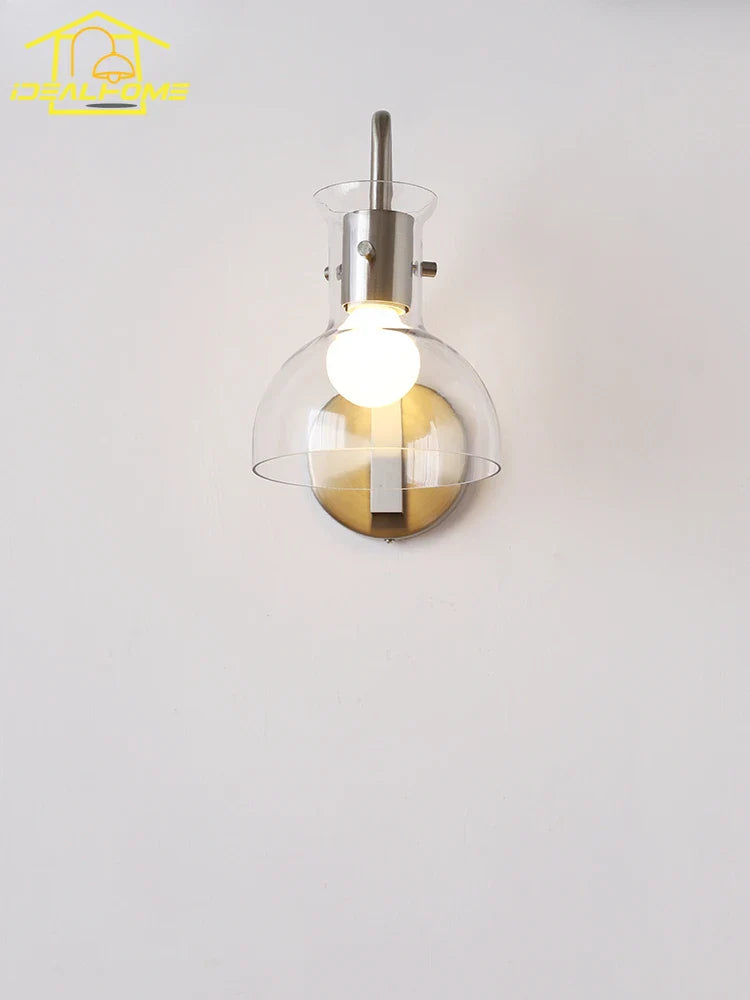 Afralia™ Bauhaus Glass LED Wall Lamp Iron Art Decor for Bedroom Living Room