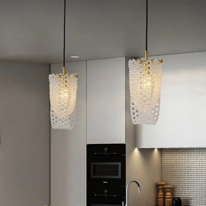 Afralia™ Crystal Tassel Bedside Pendant Lamp: Luxury Bedroom & Restaurant Lighting