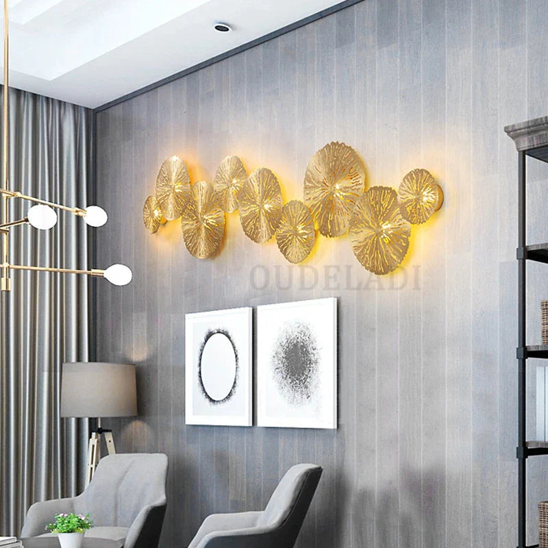 Afralia™ Lotus Leaf LED Wall Sconce - Copper Industrial Luminaire