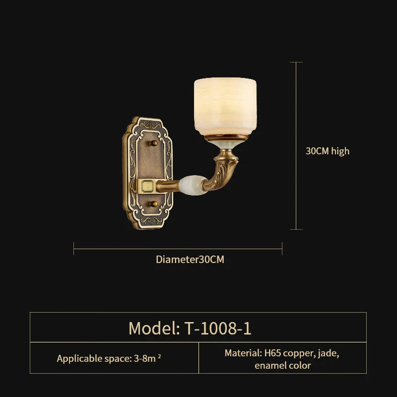 Afralia™ Zinc Alloy European Chandelier with Natural Jade Accent for Villa Living Room