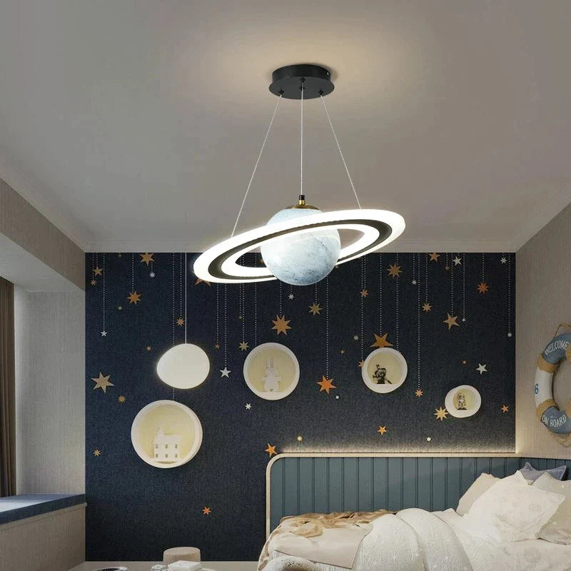 Afralia™ Space Glass Ball Pendant Lamp for Children's Room