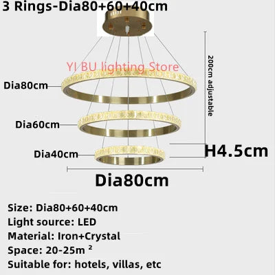 Afralia™ Modern LED Crystal Ceiling Chandelier for Living Room Bedroom Hotel Villa