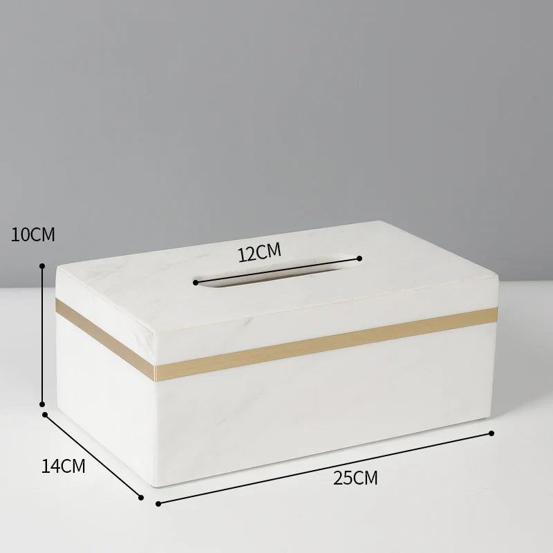 Afralia™ Marble Napkin Tissue Box Holder | Luxury Bathroom Accessories Set
