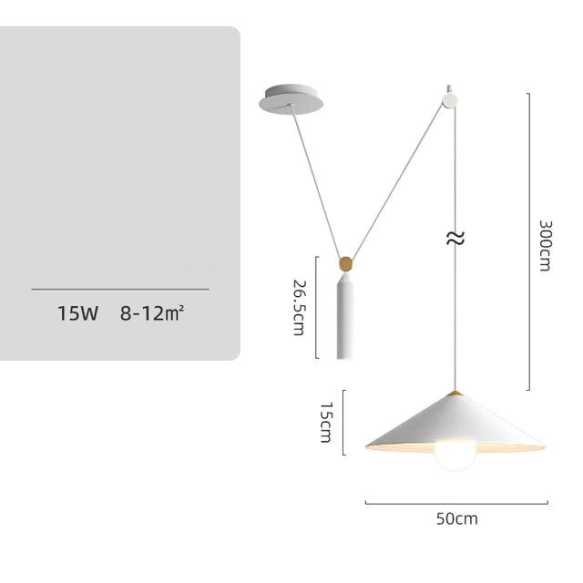 Afralia™ Linear Art Deco Style Pulley Pendant Lamp for Home Interior