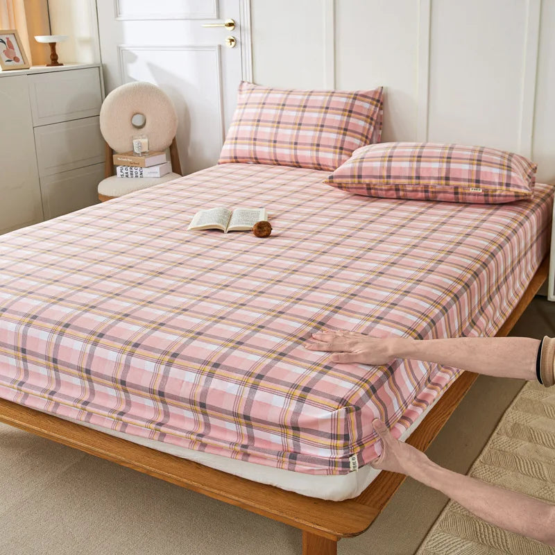 Afralia™ Coarse Cotton Queen Fitted Sheet: Comfortable, Durable Maternal Child Bedding
