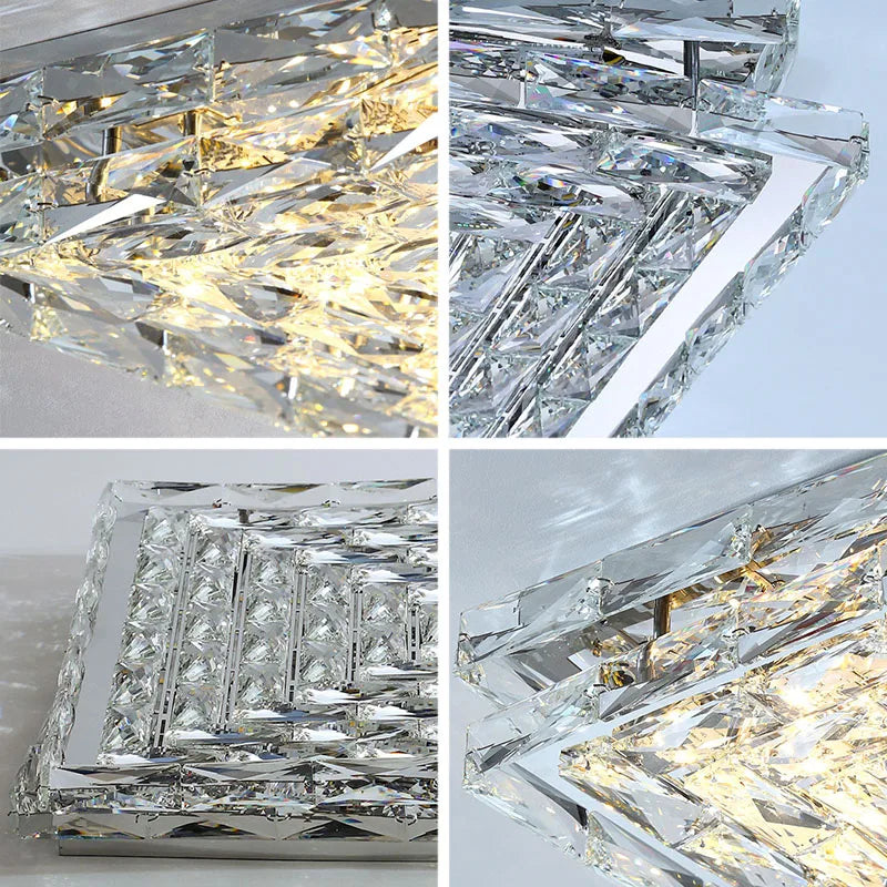 Afralia™ Crystal Ceiling Lamp: Modern Minimalist Indoor LED Lighting for Living Room, Dining & Bedroom
