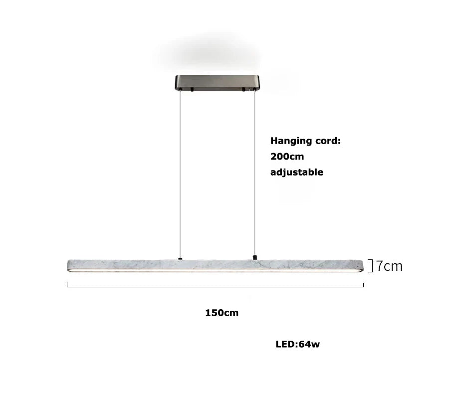 Afralia™ LED Natural Marble Hanging Chandelier for Dinning Room