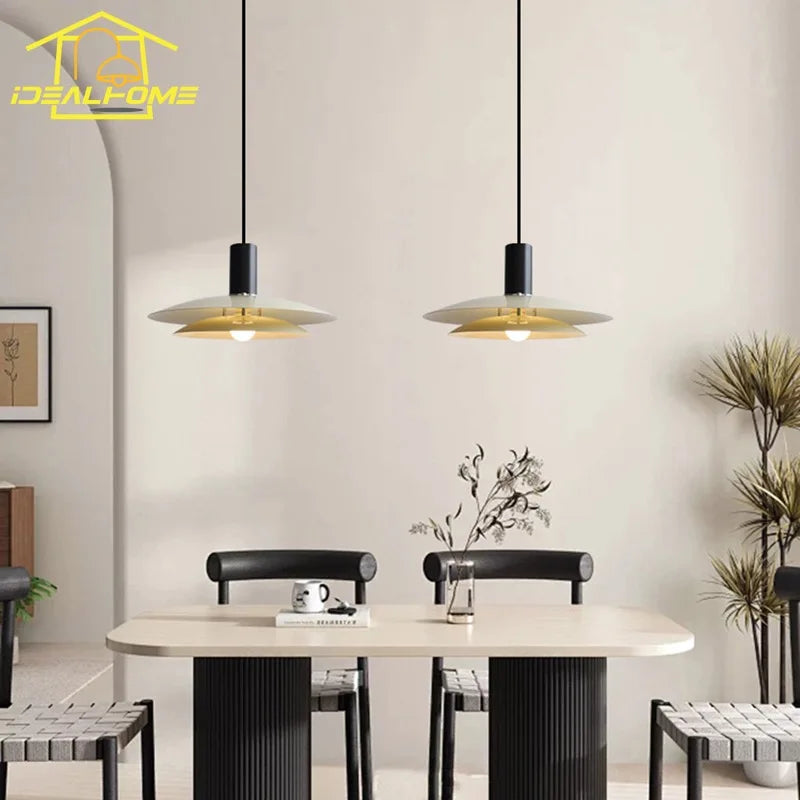 Afralia™ Nordic Medieval LED Pendant Lights: Industrial Black/White/Beige for Bar, Bedroom, Kitchen, Studio