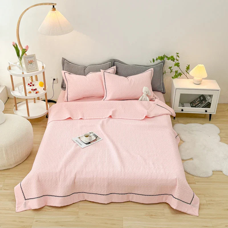 Afralia™ Princess Bubble Yarn Quilted Comforter Set - Elegant Handmade Flowers, Skin-friendly Blanket