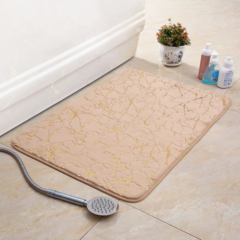 Afralia™ White Marble Bathroom Mat Ultra Soft Non-Slip Quick Dry Machine Washable