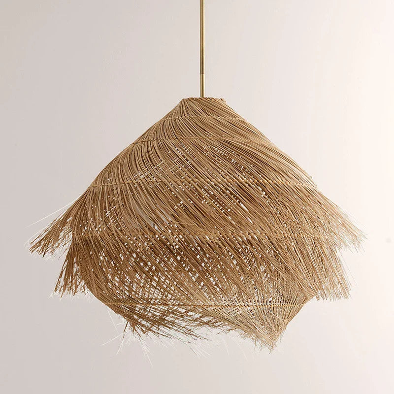 Afralia™ Wicker Pendant Lamp - Handcrafted Japanese Style Rattan Hanging Light