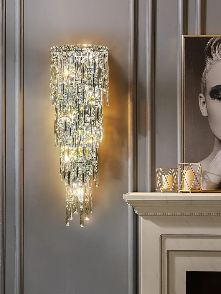 Afralia™ Crystal Wall Light: Elegant Luxury Night Lighting for Living Room, Bedroom, or Villa