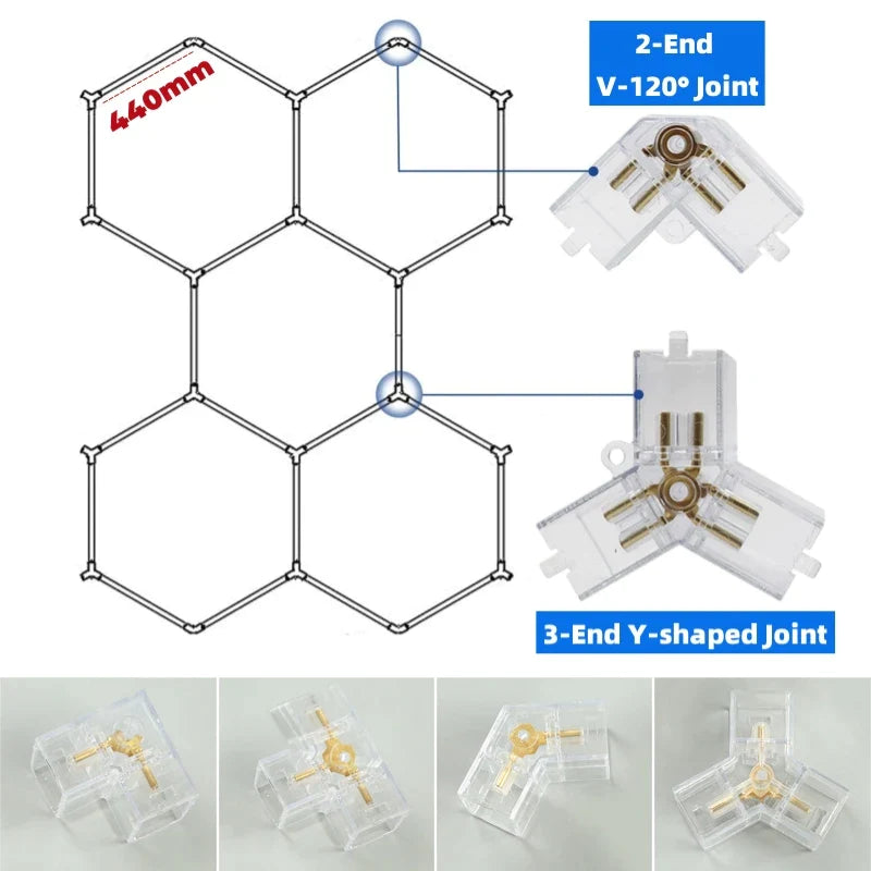 Afralia™ Hexagon LED Garage Lights Ceiling for Auto Repair Workshop Lighting