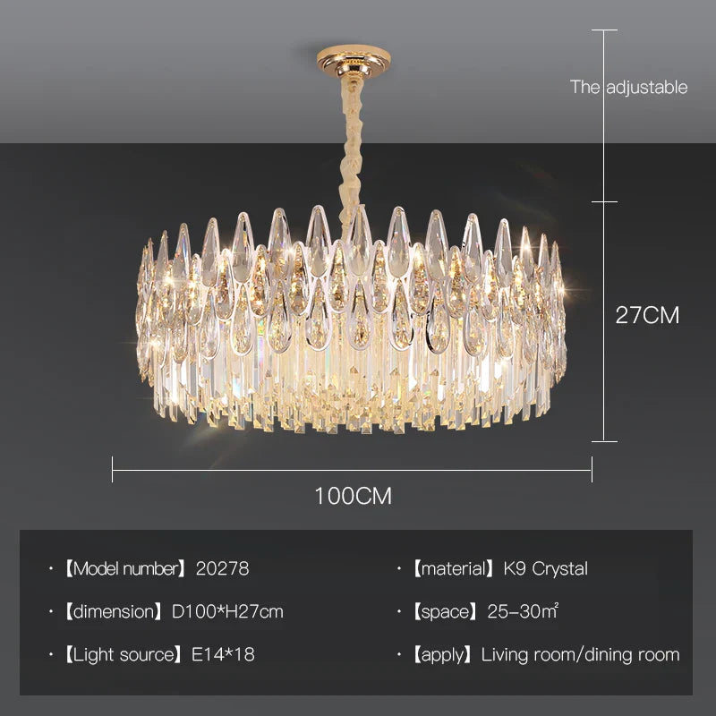 Afralia™ Crystal LED Chandelier | Long Stairway Villa Light | Modern Luxury Post Lamp