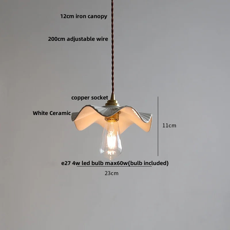 Afralia™ White Ceramic LED Pendant Light - Modern Nordic Design for Home Decor