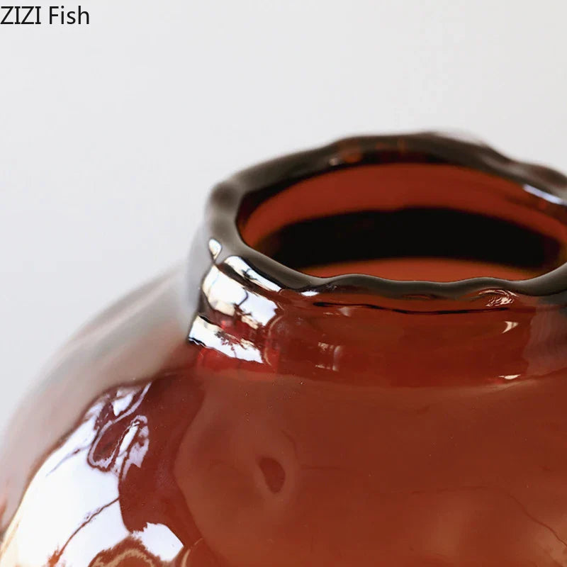 Afralia™ Round Glass Vase Hydroponics Plant Pots Floral Vases Room Decor