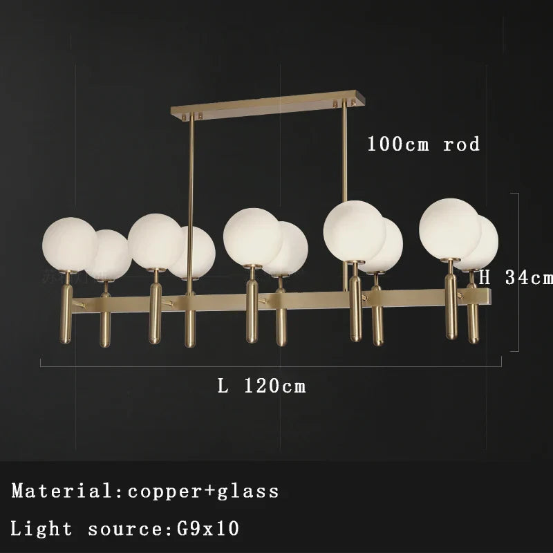 Afralia™ Glass Balloon Chandelier: Elegant Led Round Hanging Light for Luxury Dining Room