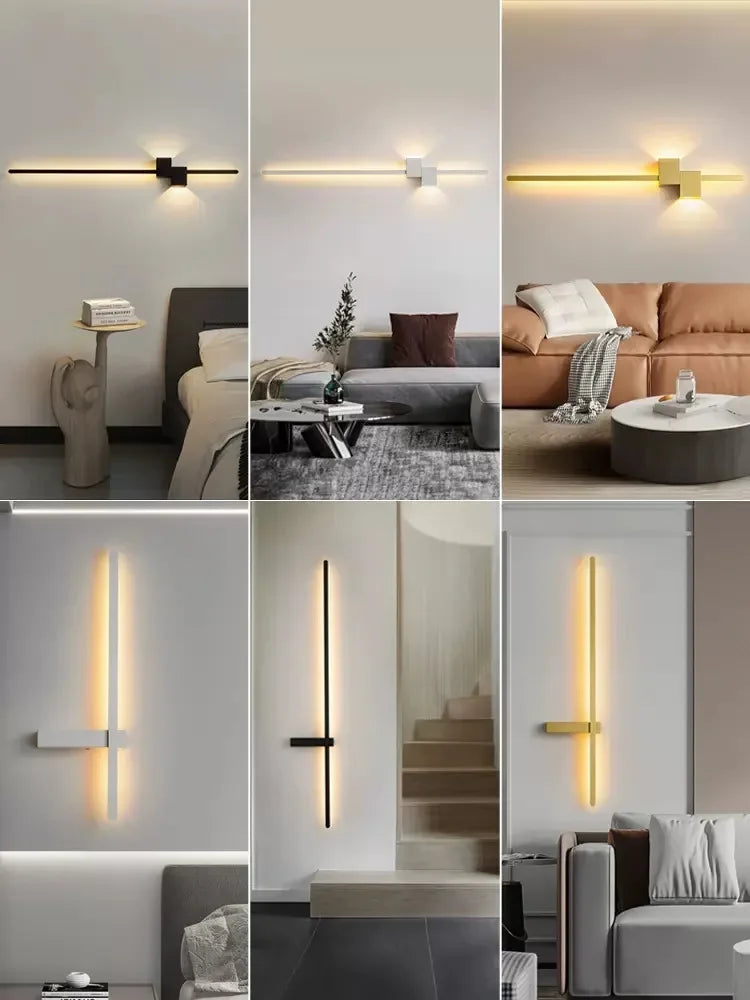 Afralia™ Modern Minimalist Strip Lighting: Aluminum Bedroom Living Room Wall Lamp