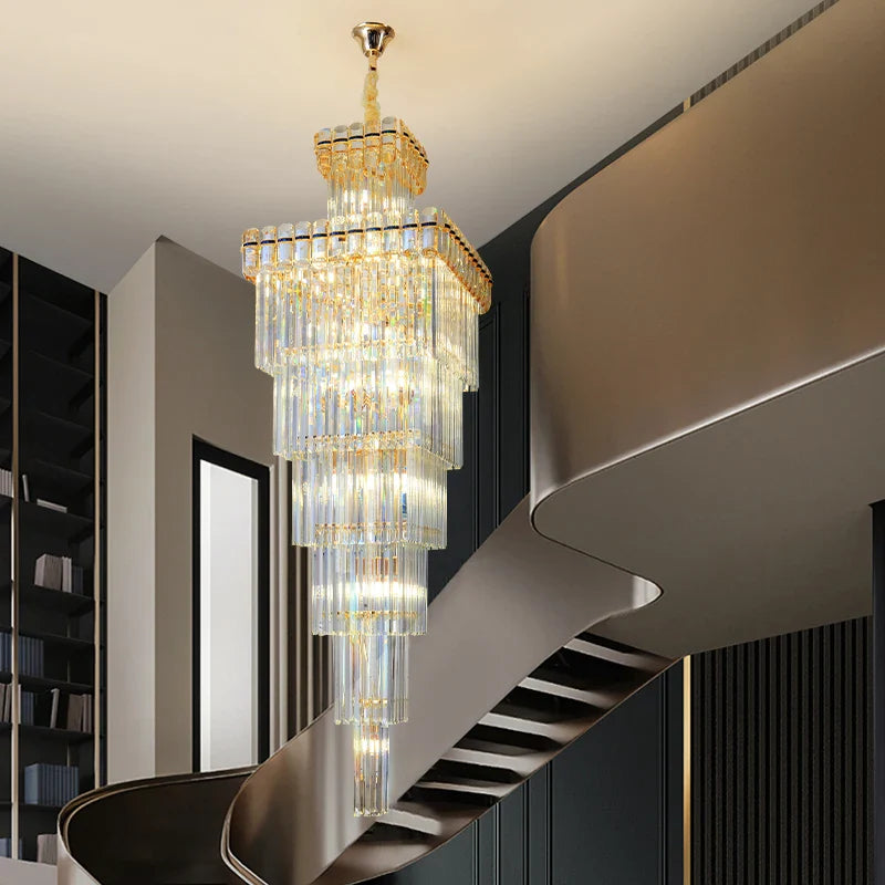 Afralia™ Nordic Duplex Villa Crystal Chandelier for Luxury Spaces