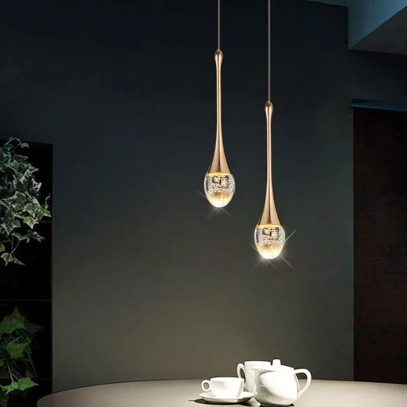 Afralia™ Bubble Crystal Chandelier Hanging Lamp: Modern LED Pendant Lights for Home Decor