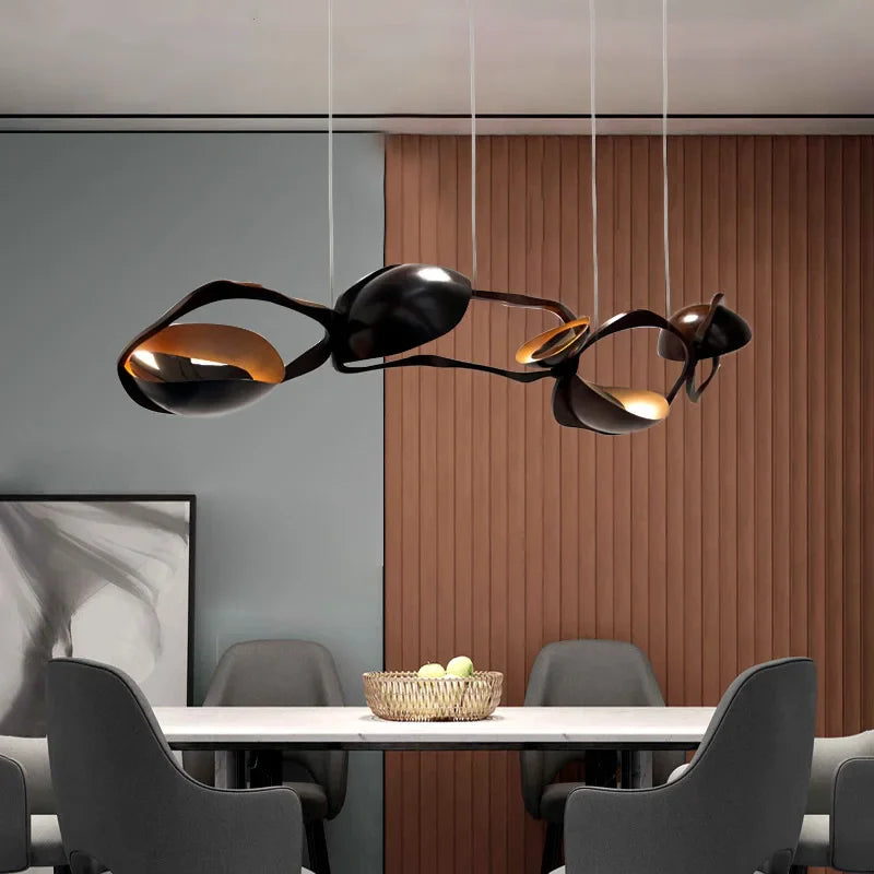 Afralia™ Black Stainless Steel Chandelier LED - Modern Luxury Design for Living Room